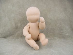 Scharnierpop kaal 39 cm AK56